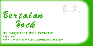 bertalan hock business card